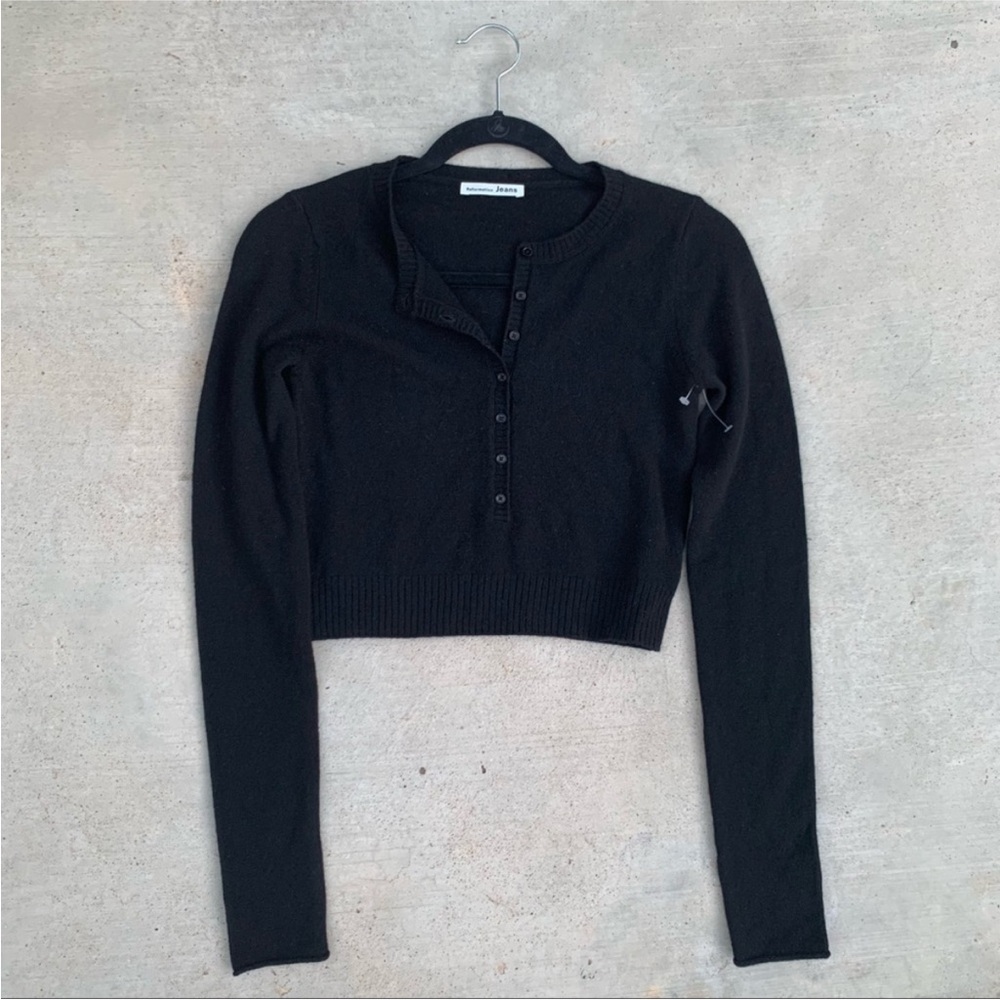 Reformation Cashmere Henley Sweater - Picture 2 of 5